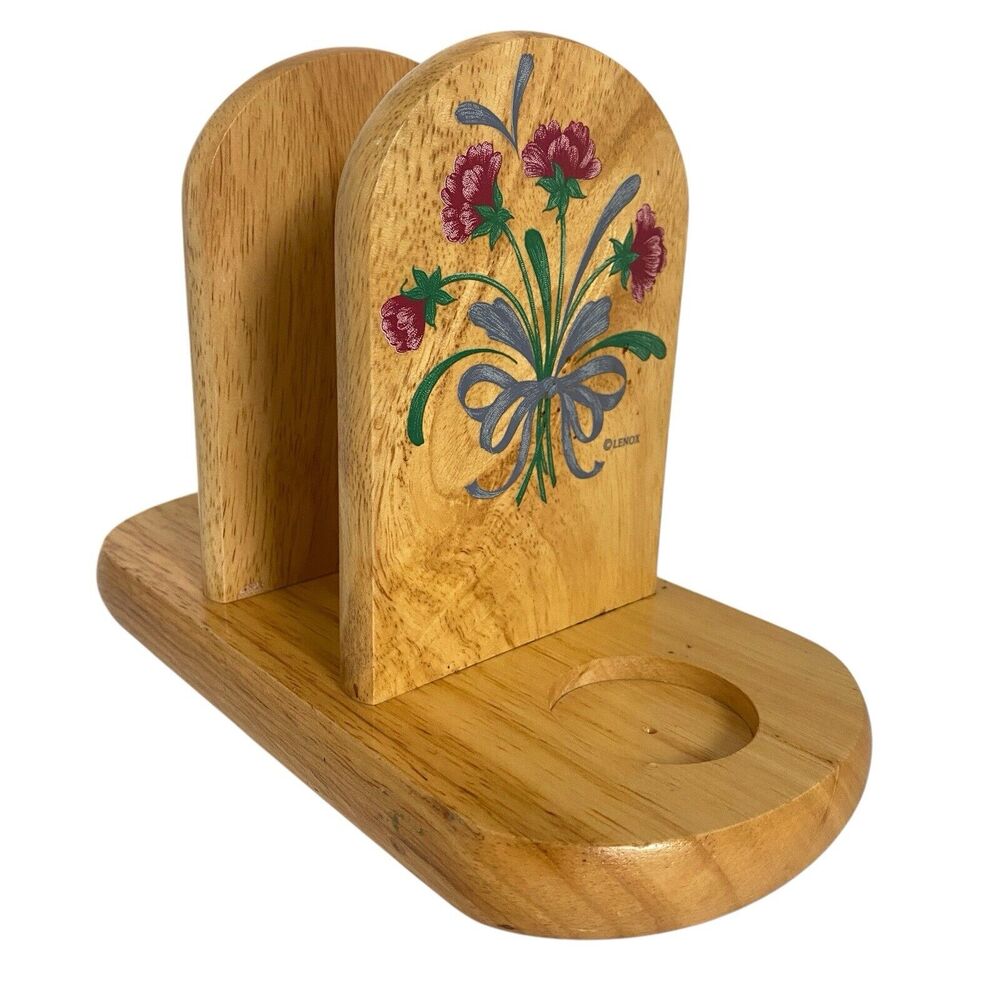 Lenox Summer Terrace Wooden Wood Napkin Holder Table Kitchen Dining